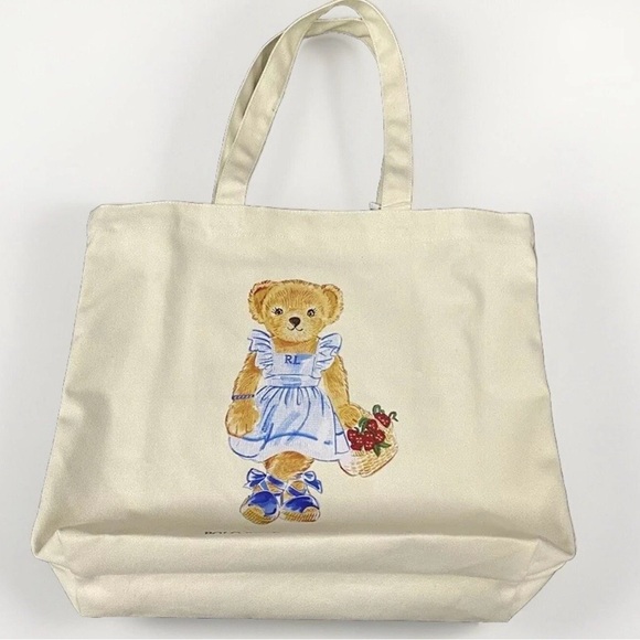 Ralph Lauren Beige Tote with Bear Motif - Picture 2 of 7